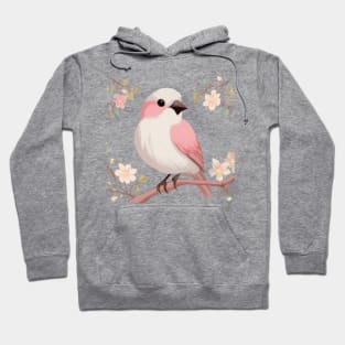 Little Pink Bird Missing a Foot, Resting on a Cherry Tree Branch Hoodie